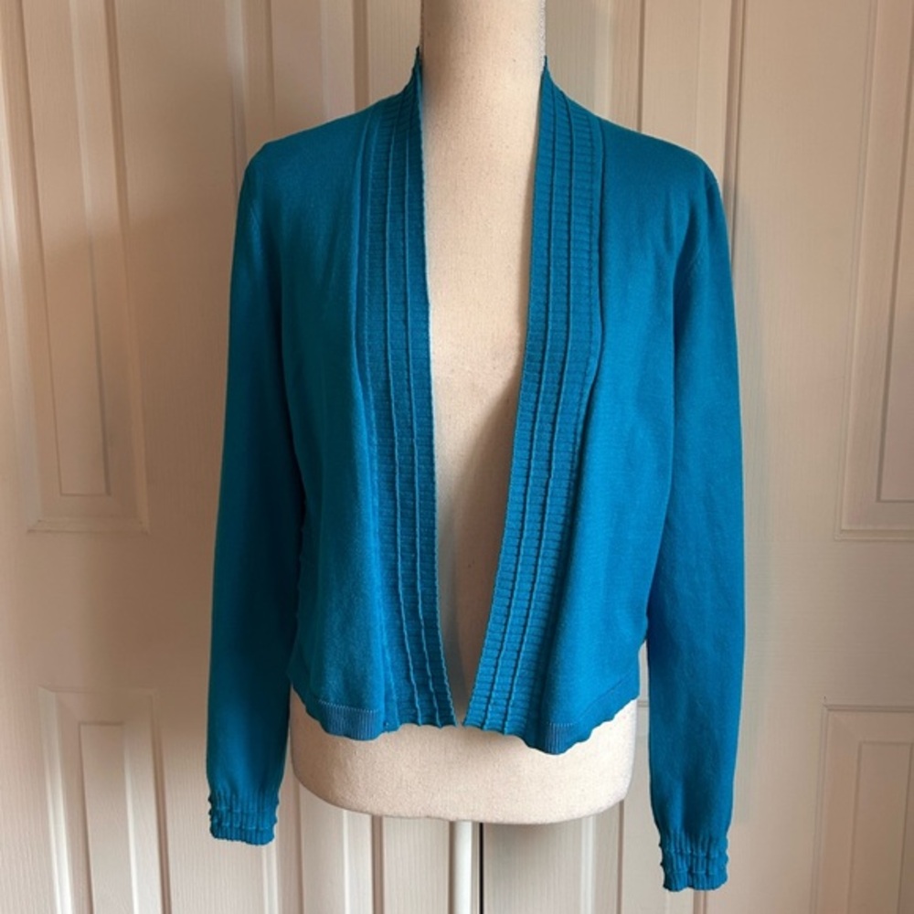 89th + MADISON Women Cardigan, Long Sleeves, Blue, Size Medium